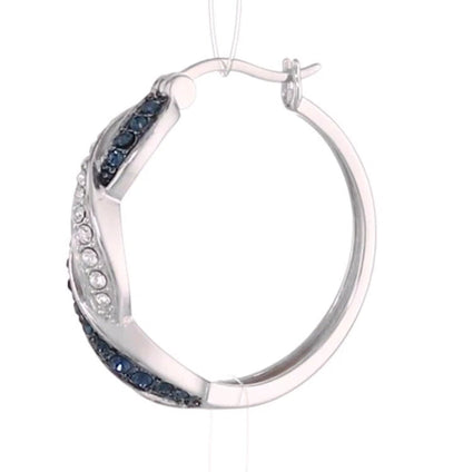 Two-color earrings, Silver & Blue KK Labib