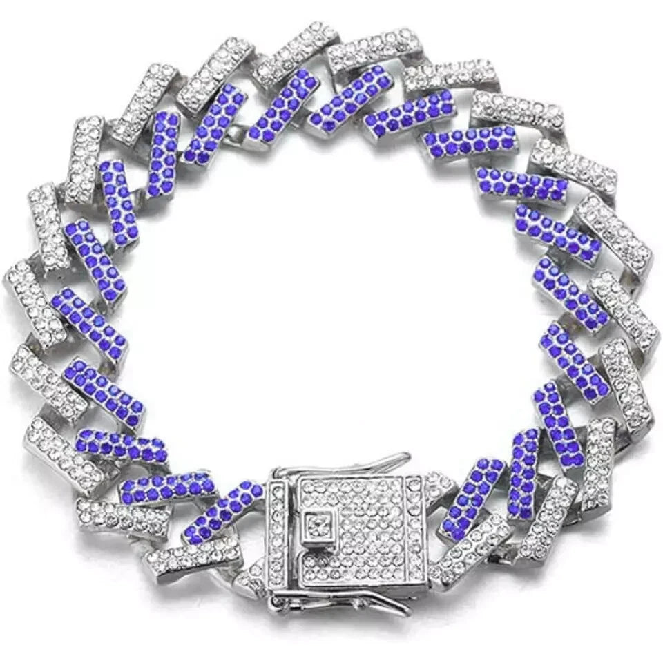 Miami Rhinestone Iced Cuban Link Chain Bracelet