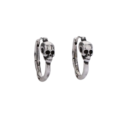 Silver Skull Head Fashion Stud Earrings