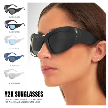 Y2K Sunglasses Fashion Oversized Cat Eye Punk UV400 Outdoor Men Women Glasses
