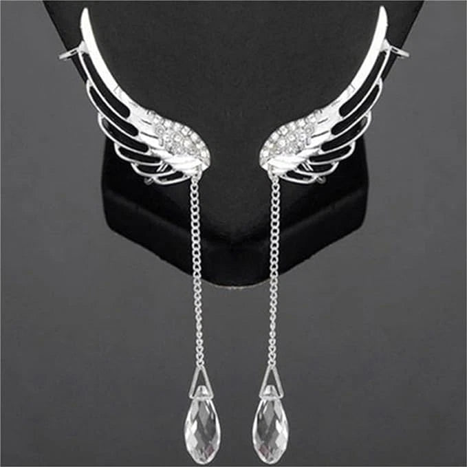 Crystal Angel Wing Drop Dangle Earrings