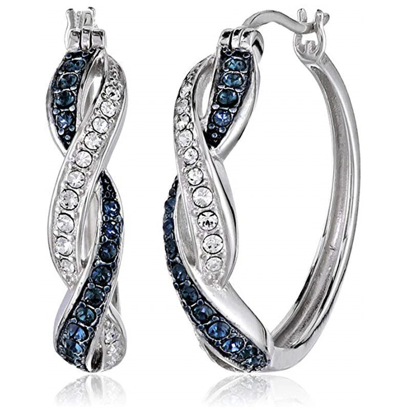 Two-color earrings, Silver & Blue KK Labib