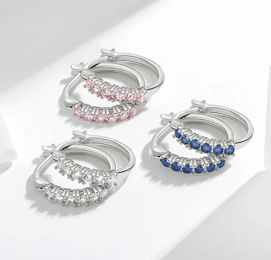 Sapphire  Hoop Earrings