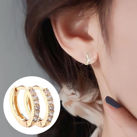 Small Cubic Diamond Zirconia Hoop Earrings