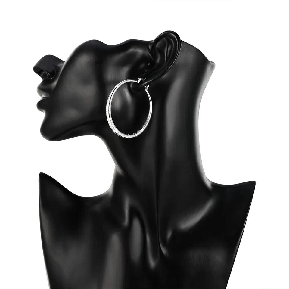 925 smooth circle big hoop earrings KK Labib