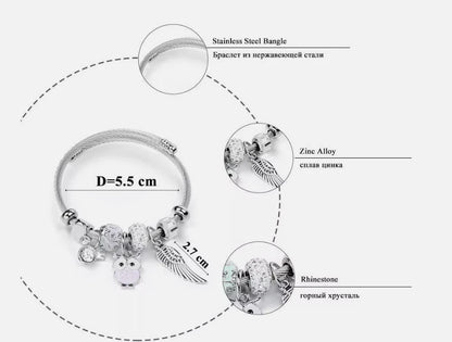 Beaded Owl Angel Bracelet
