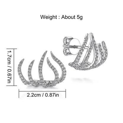 Claw CZ Cuff Stud Earrings