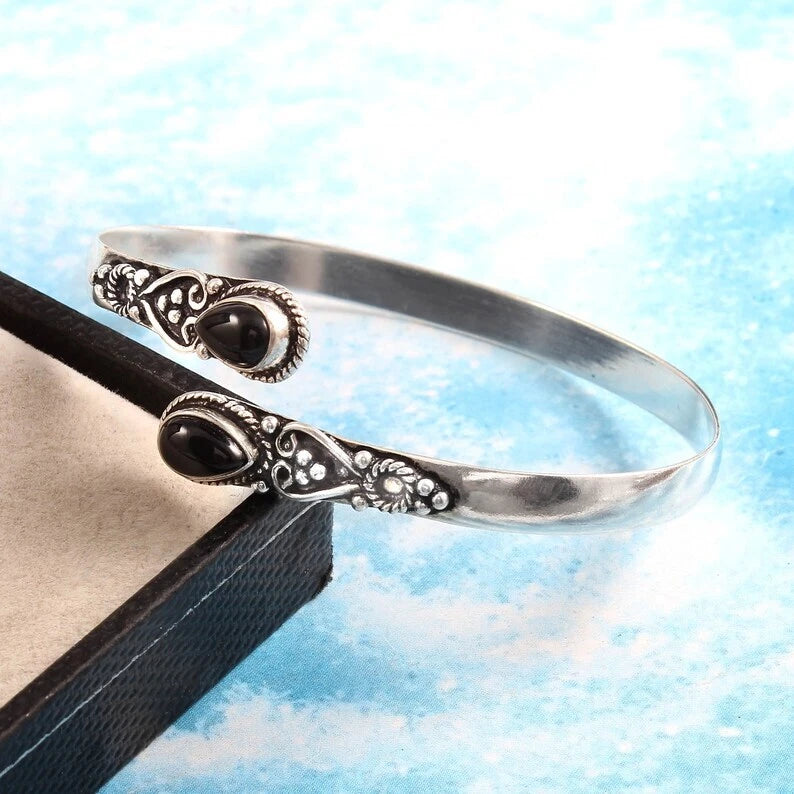 Vintage Open Cuff Stone Bangle KK Labib
