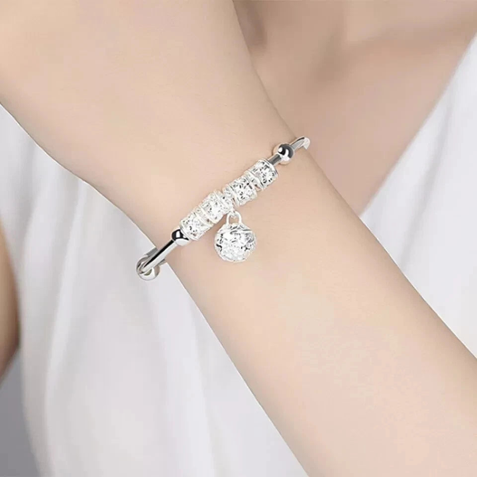 Solid 925 Sterling Silver Dreamcatcher Bracelet Beaded Bangle Boho Charm Jewelry