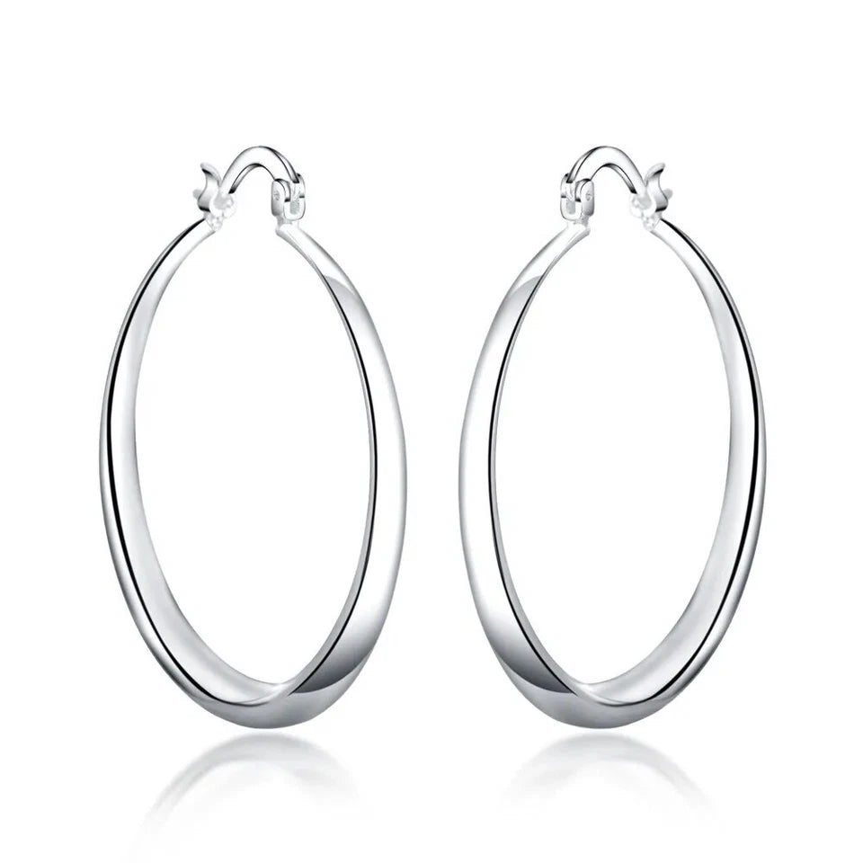 925 smooth circle big hoop earrings KK Labib