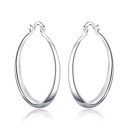 925 smooth circle big hoop earrings KK Labib