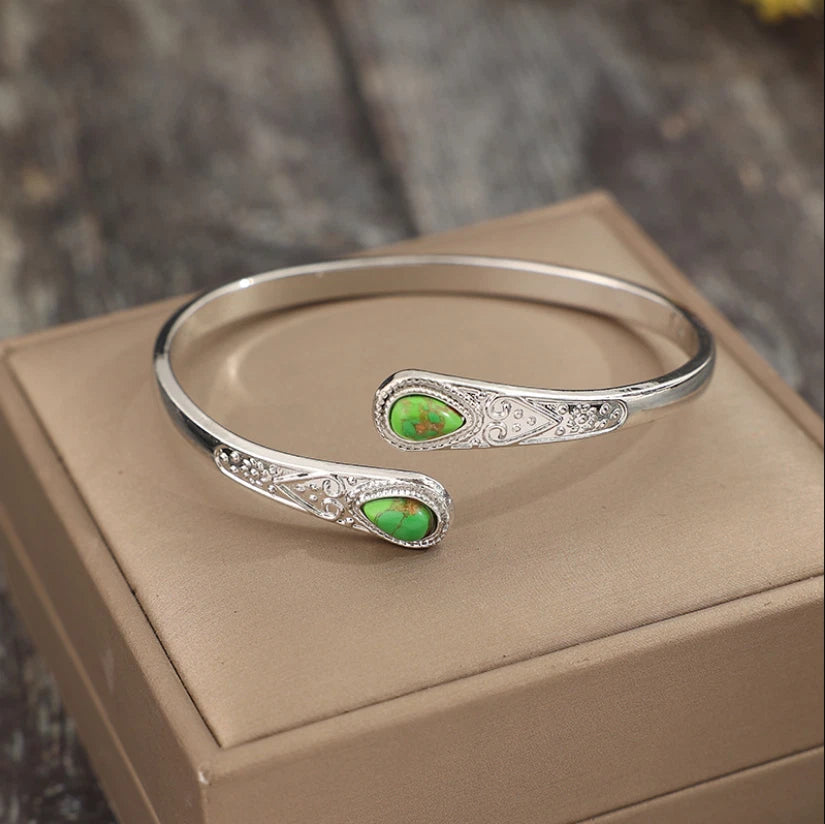 Vintage Open Cuff Stone Bangle KK Labib