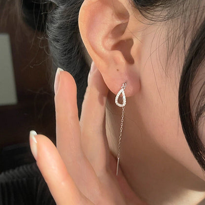 Long Chain Tassel Drop Dangle Earrings