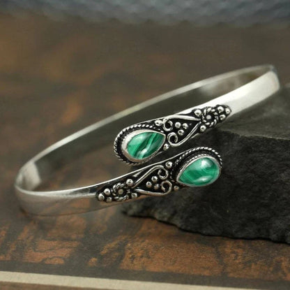 Vintage Open Cuff Stone Bangle KK Labib