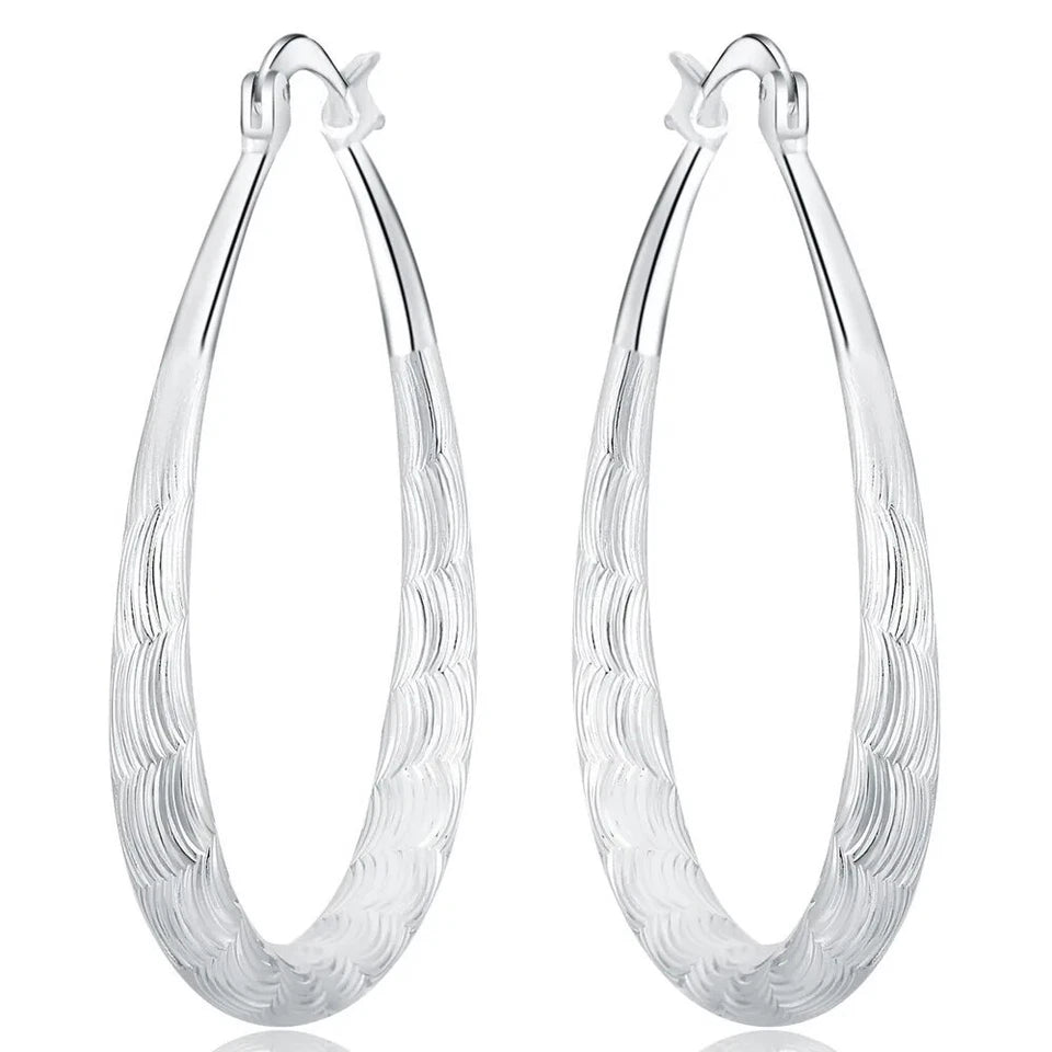 925 smooth circle big hoop earrings KK Labib