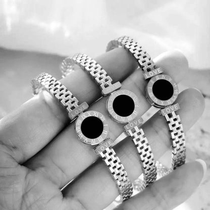 Round Roman Numeral Number Love Bracelet