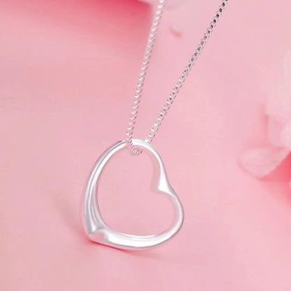 Crystal Heart Pendant Chain Necklace