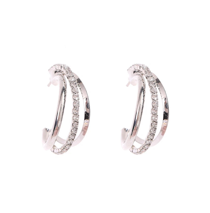 Crystal Multi-Layer Rhinestone Earrings