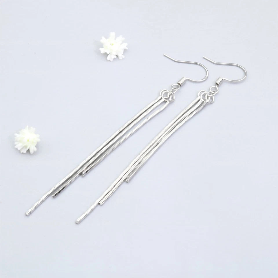 Long Chain Tassel Drop Dangle Earrings