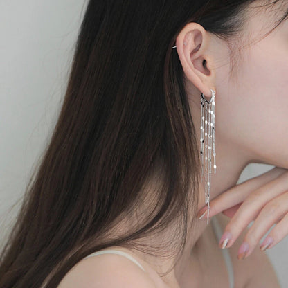 Long Chain Tassel Drop Dangle Earrings