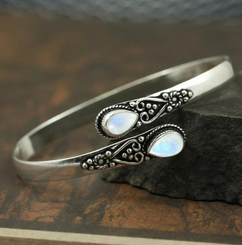 Vintage Open Cuff Stone Bangle KK Labib