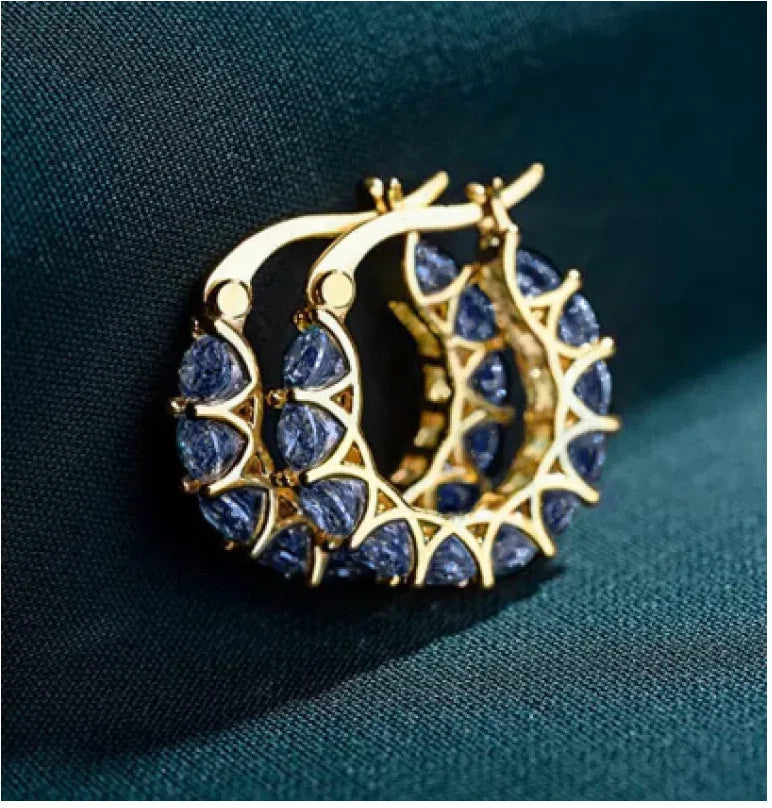 Cubic Zirconia Huggie Hoop Earrings