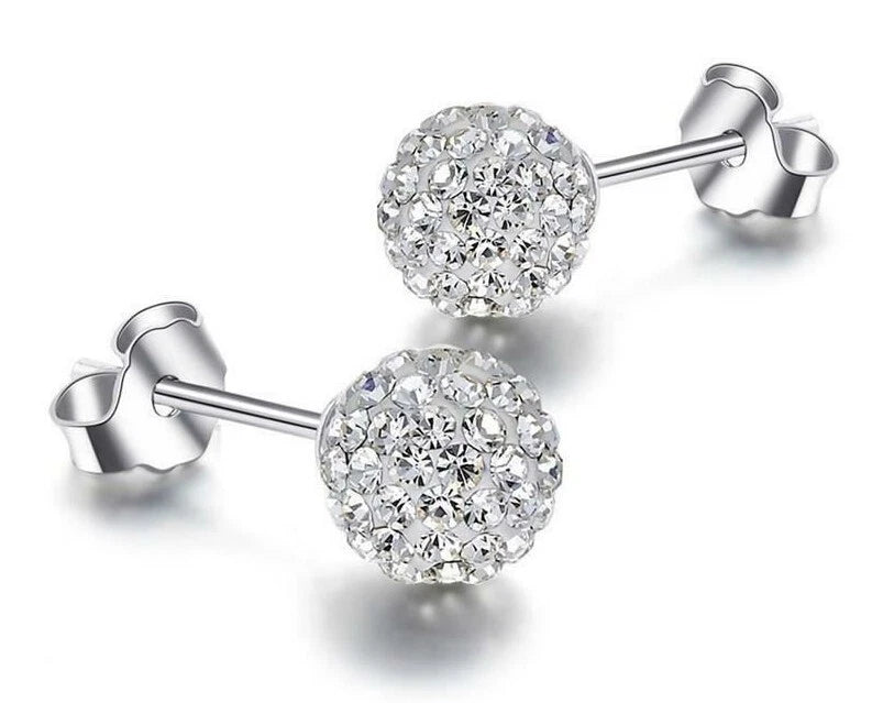 Shiny Round Crystal Ball stud Earrings