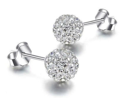 Shiny Round Crystal Ball stud Earrings