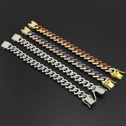 Miami Rhinestone Iced Cuban Link Chain Bracelet