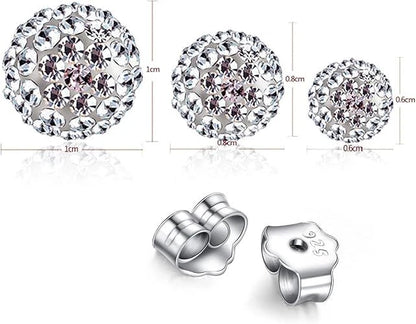Shiny Round Crystal Ball stud Earrings