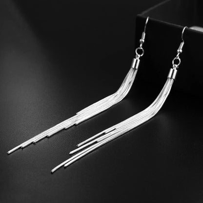Long Chain Tassel Drop Dangle Earrings