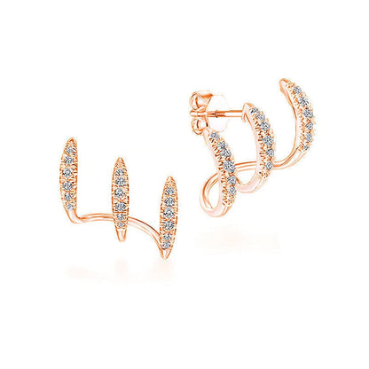 Claw CZ Cuff Stud Earrings
