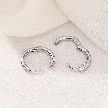 Thick Huggie Earrings 2.5mm Hoops Surgical Stainless Steel Pair 8mm - 16mm UK
