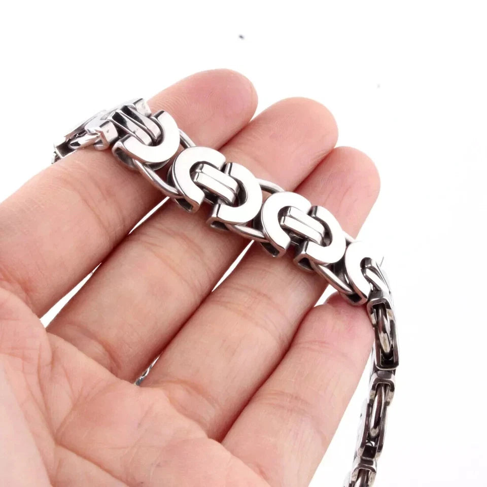 Stainless Steel Byzantine Chain Bracelet