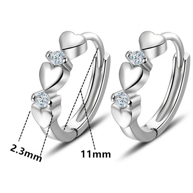 Double Heart Magnetic Clip Ear Studs