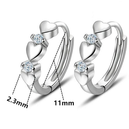 Double Heart Magnetic Clip Ear Studs