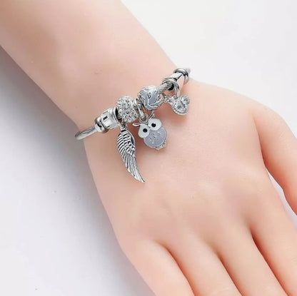 Beaded Owl Angel Bracelet