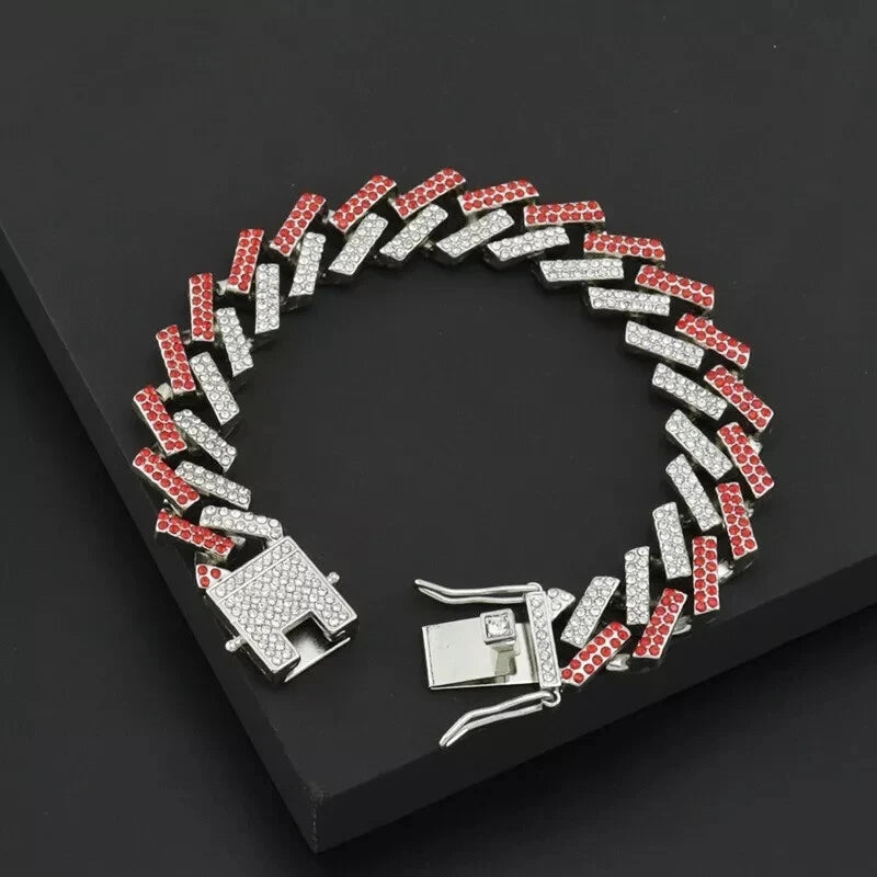 Miami Rhinestone Iced Cuban Link Chain Bracelet