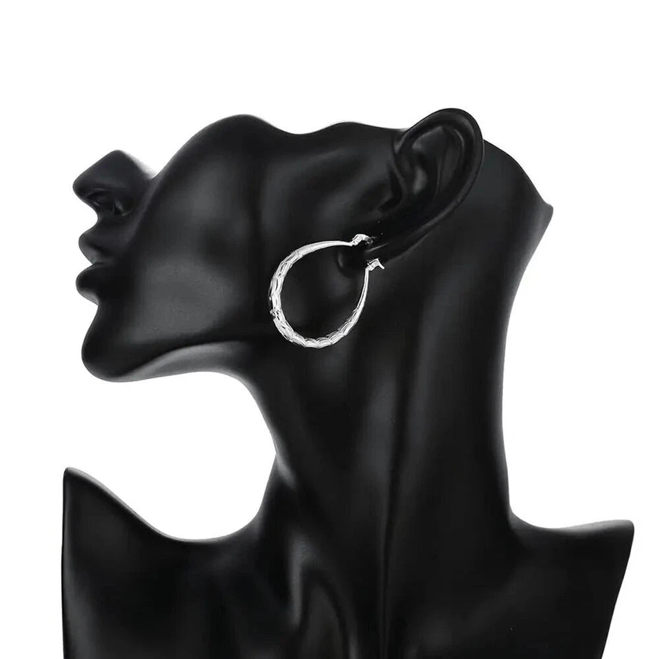 925 smooth circle big hoop earrings KK Labib