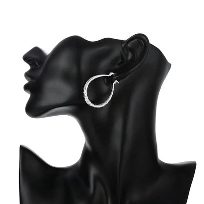 925 smooth circle big hoop earrings KK Labib