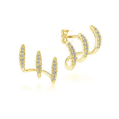 Claw CZ Cuff Stud Earrings