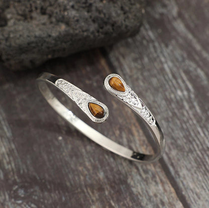 Vintage Open Cuff Stone Bangle KK Labib