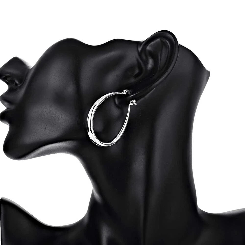 925 smooth circle big hoop earrings KK Labib
