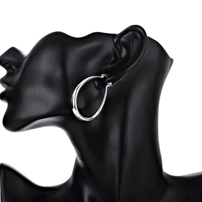 925 smooth circle big hoop earrings KK Labib