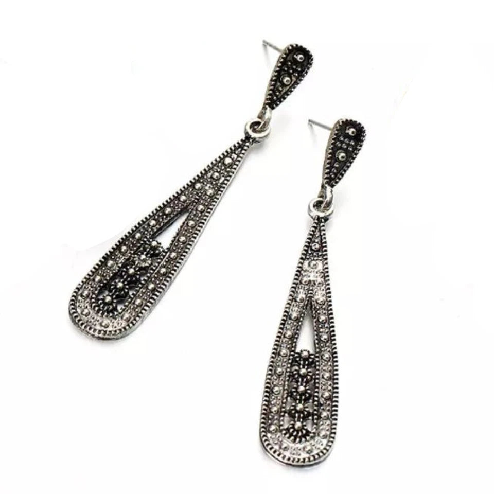 4 Pairs Women Bohemia Long Crystal Earring Set