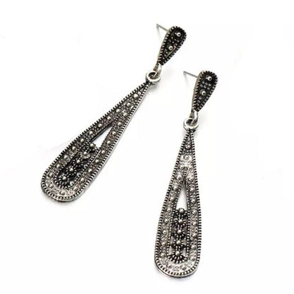 4 Pairs Women Bohemia Long Crystal Earring Set