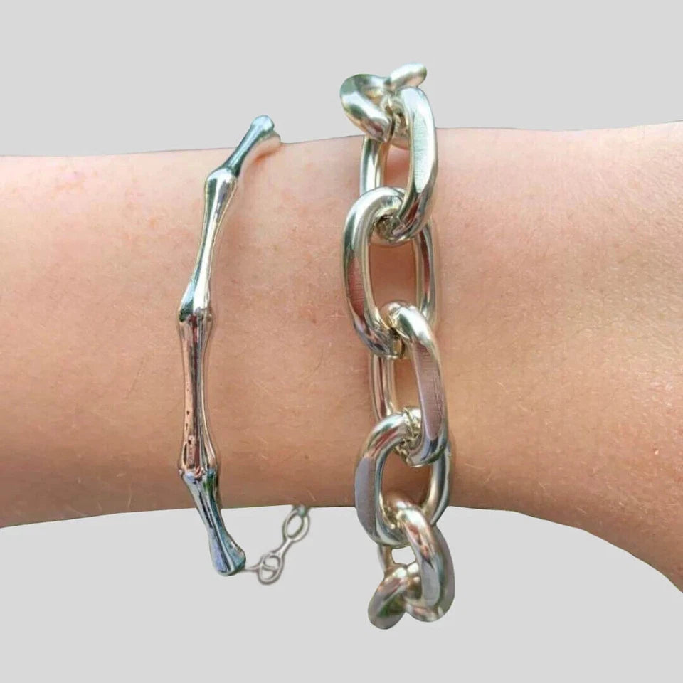 Set Of 2 Cuban Link Chain Bracelet
