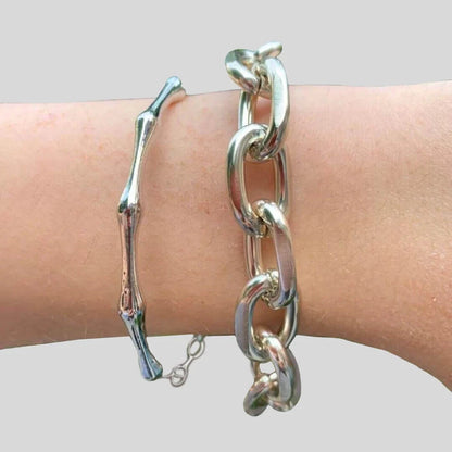 Set Of 2 Cuban Link Chain Bracelet