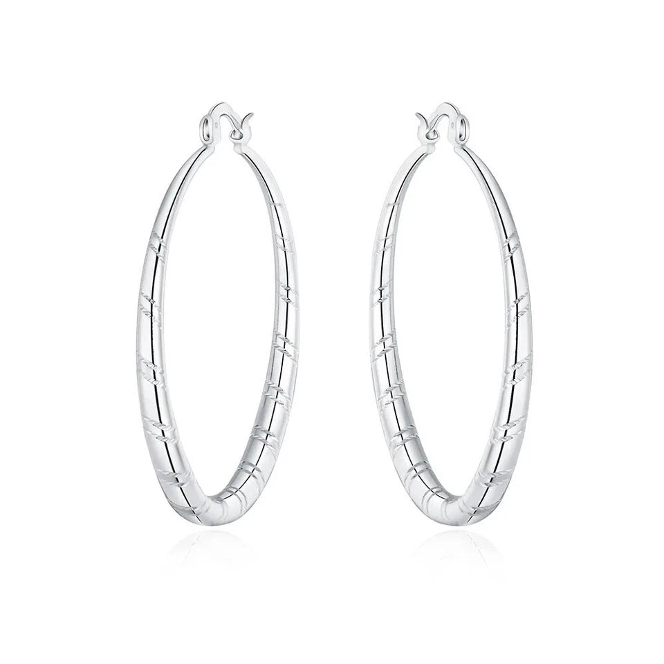 925 smooth circle big hoop earrings KK Labib