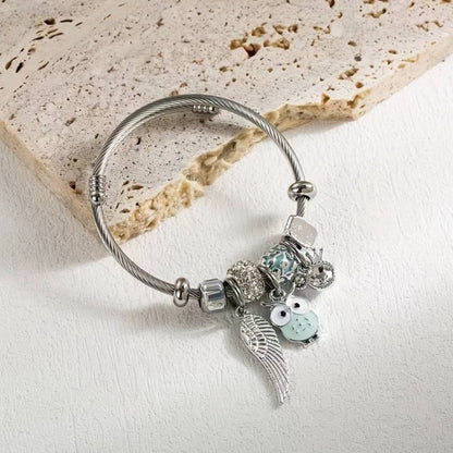 Beaded Owl Angel Bracelet